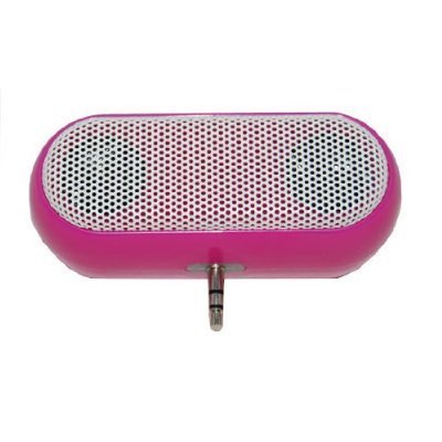 Mini Stereo Speaker for ipod Nano Zune and all MP3 Players- Pink