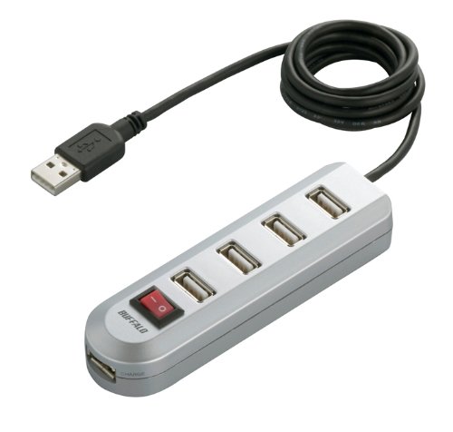 バッファローコクヨサプライ BUFFALO USB2.0Hub セルフ&バスパワー 4+1ポート スイッチ付 シルバー BSH5A02SV