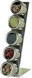 Lipper International 6506 SOHO 5-Piece L-Stand Shaker Set, Stainless Steel