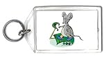 Keychain with treadmill, workout, sport, rat, mouse, rodent, fitness