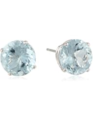 10k Gold Round Gemstone Earrings Studs (8mm )