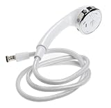 Pollenex DM209CRX 4-Setting Massaging Handheld Shower, White and Chrome