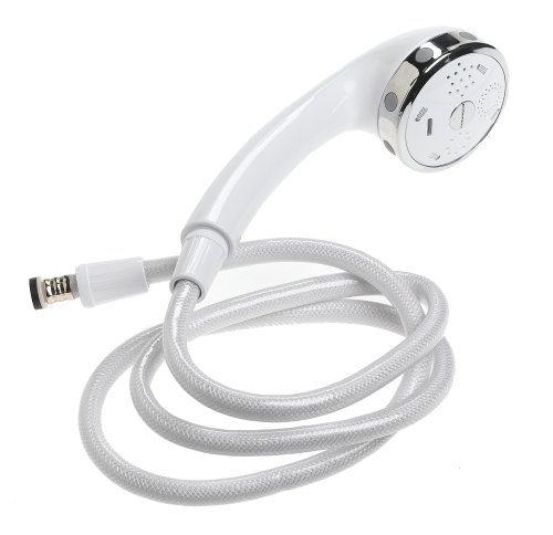 Pollenex DM209CRX 4-Setting Massaging Handheld Shower, White and Chrome