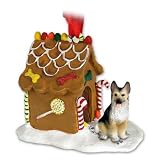 German Shepherd Tan/Black Ginger Bread Dog House Ornament