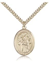 Free Engraving Included Medal-Gold Filled St. Saint Felicity Pendant 1" Oval 7341GF w/24" Curb Chain w/BoxDeath of Children