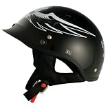 VCAN Amazing Dark Angel Gloss Black Cruiser Half Helmet