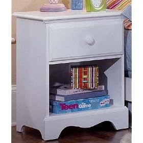 White One Drawer Night Stand