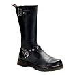 MENS SIZING Black Motorcycle Boots Calf Boots Gothic Style Combat Boots With Zipper Buckles