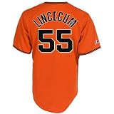 Tim Lincecum #55 Giants Adult Alternate Orange Jersey