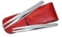 Tweezerman  Petite Tweezer Set, Red Leather Case