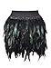 Choies Women Feather Mid Waist Black Mini A-line Skirt