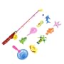 Kids Playing Plastic Red Fuchsia Rod Magnetic Fish Crab 10 in 1 Fishing Game Toy Set