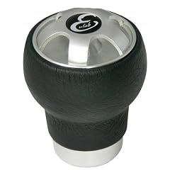 Eufab 17454 Alu-Leder-Schaltknauf, mattiertes Alu, im Look einer Leichtmetallfelge
