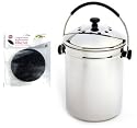 Norpro GRIP-EZ Stainless-Steel Composter Keeper with 2-pc. Replacement Filter Set