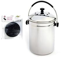 Norpro GRIP-EZ Stainless-Steel Composter Keeper with 2-pc. Replacement Filter Set