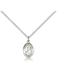 .925 Sterling Silver Saint St. Benjamin Medal Pendant 1/2 x 1/4 Inches Those Named Benjamin-9013- Comes with a .925 Sterling Silver Lite Curb Chain Neckace And a Black velvet Box