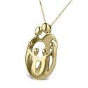 Loving Family Vermeil Pendant - Parent and Four Children