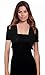 Women's Ruched Short Sleeve Cropped Open Shrug Bolero Cardigan,Black M