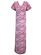 Womens Kaftan Caftan Cotton Pink Floral Nightgowns Kaftans Knit Night Gown X-large