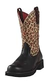 ARIAT ProBaby FatBaby Western Riding Cowboy Boots 8 Womens Black Deertan Leopard Print