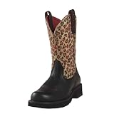 ARIAT ProBaby FatBaby Western Riding Cowboy Boots 8 Ladies Black Deertan Leopard Print by Ariat