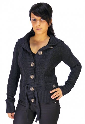 Mogul Strickjacke Damen, anthrazit, L
