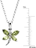 Genuine Peridot & Diamond Dragonfly Necklace