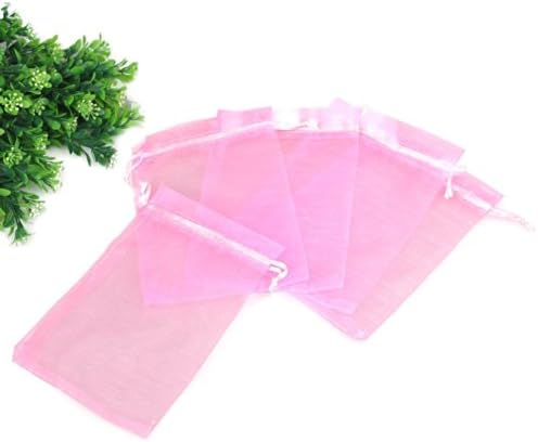 50pc Pink Organza Gift Candy Bags Jewelry Packing Pouch Wedding Favor Bags (5"*7")