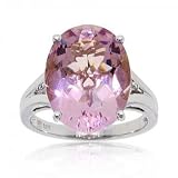 18K White Gold Ring - 8cttw Lavender Quartz & Diamond