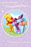 Winnie the Pooh Birthday Card - For a Wonderful Granddaughter