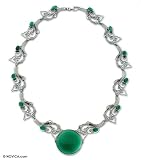 Agate necklace, 'Ivy Moon'