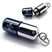KONOV Stainless Steel Pill Cross Mens Womens Necklace Pendant Blue Silver 24 inch Chain