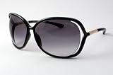 Tom Ford Raquel FT0076 Sunglasses - 199 Shiny Black (Dark Gray Lens) - 63mm