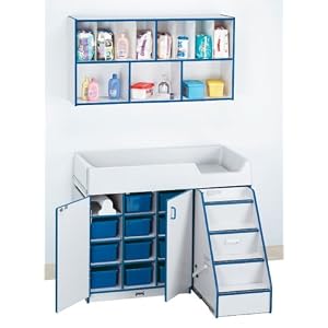 Jonti-Craft 5142JC005 DIAPER CHANGER COMBO - RIGHT - TEAL