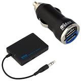 iKross Bluetooth Car Vehicle Audio Music Streaming Receiver With 3.5mm Stereo Output + USB Car Charger for Pantech 8035, 8992, 8995, 8999, P2020, P2030, P5000, P6010, P7000, P8000, P9050, P9020, P9060, P9070. P7040, P2000, TXT8040, TXT8045, Caper, Hotshot, Breakout, Crux, Ease, Breeze III, II, I, Link II, I, Pursuit II, I, Impact, Crossover, Laser, Pocket, Burst, Jest Huawei, prism