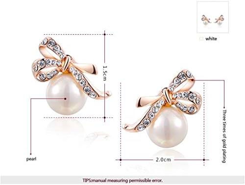 TIDOO Jewelry Fashion Apple Earrings Rose Gold Plated With Imitated Pearl Genuine Austrian Crystal And Cubic Zicons 100% Man-made Trendy Elegance Dangler Earring Stud Clip Drop For Women,Hot,Best Gift For Lover Party Wedding Anniversary Engagement Valentine's Day And Christmas