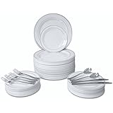 360 Piece "OCCASIONS" Wedding Disposable Plastic Plate & Silverware combo - Settings for 60 people- Masterpiece Style