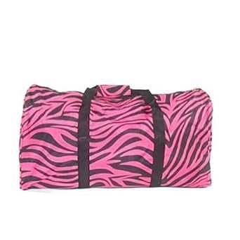 Pink Zebra Print Overnight Tote Luggage Duffel Bag