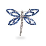Eve's Addiction Silver Blue CZ Dragonfly Pin