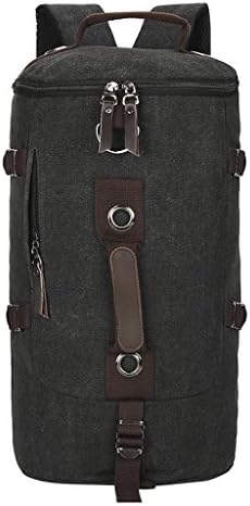 Landwalker Canvas Shoulder Backpack with adjustable shoulder straps for Outdoor Travel Male and Female Black-grey