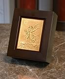 Guardian Angel Lithophane Shadow Box Cherry Finish Wood