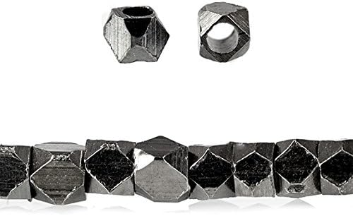 3mm Black Gold Plated Copper Faceted Nugget Beads 8 inch 66 Beads