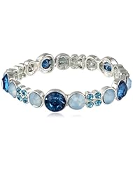 Napier "Lovely Style" Silver-Tone Blue Multi-Stretch Bracelet, 2.5"