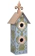 Rosso's International - Damask Green/ Blue Birdhouse