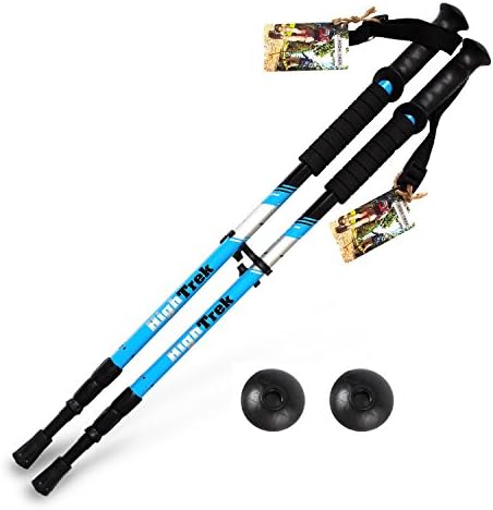 High Trek Trekking Poles / Walking / Hiking Sticks Ultralight Endurance Boosting Pair for Women or Men