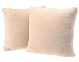 Arlee Woven Chenille 18-Inch Decorative Pillow 2-Pack, Natural