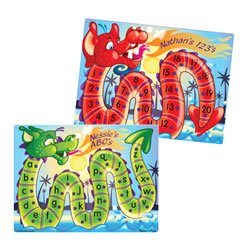 Childrens Toyshop  Toys : Dragon Numbers and Alphabet Peg Puzzle
