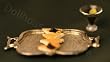 Miniature Martini with Toast and Cavier on a Silver Tray