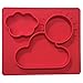 One-piece silicone placemat + plate for kids. No spill 3 Large sections for solids & liquids. Red