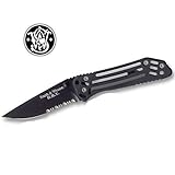 Smith and Wesson SWHRTFBS HRT Serrated Fighter Knife, Black